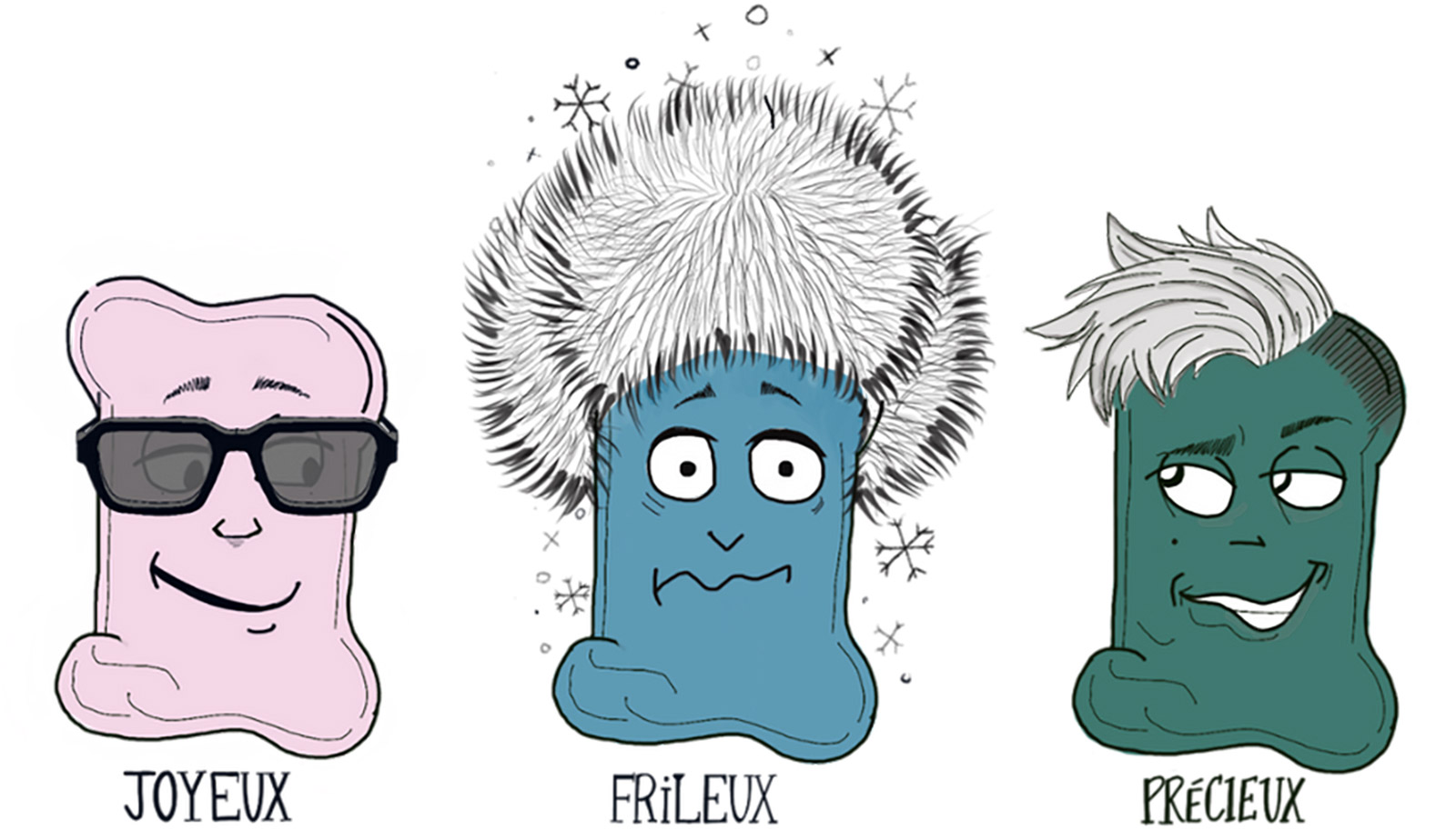 3 avatars Maboo représentant des émotions